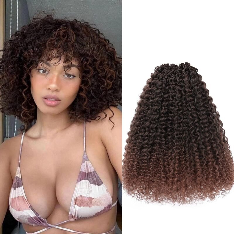 Beverlee kinky crochet hair 12 Inch Crochet Hair Curly 8 Packs Micro Twist Kinky Curly Crochet Hair Yanky Twist Crochet Hair Synthetic Wavy Pre Looped Crochet Hair for Black Women