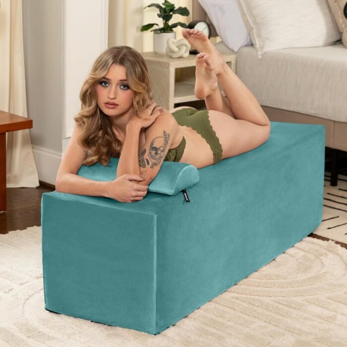 Liberator Aria Flip Chaise 18 Inch Wide - Convertible Sex Chair and Bed Bench, Teal - Image 5