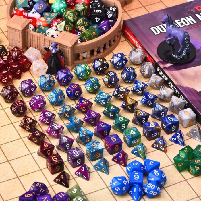 DND Dice Sets 30 x 7 (210pcs) Polyhedral RPG Dice for Dungeons and Dragons Tabletop Role Playing Adventure Games, with a Large Drawstring Bag - Image 5