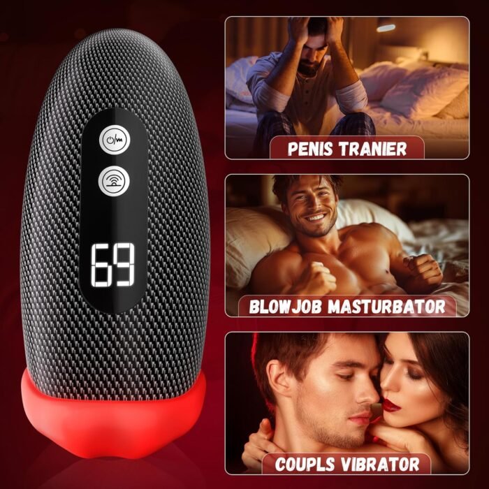 Male Sex Toys for Men - Male Masturbator Deep Throat-Mouth 360° Wrapped 9 Tapping & Vibrating Male Vibrator Penis Pump APP Control LCD Mens Sex Machine Stroker Jiworb Adult Sex Toys & Game - Image 5