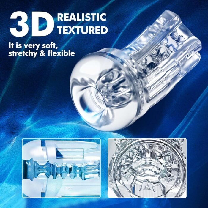 Automatic Sucking Masturbator Sex Toys - Upgraded Male Masturbators Cup with 10 Vibrating & Suction Modes, Hands Free Blowjob Adult Sex Toy Stroker Pocket Pussy with 3D Textured for Men Penis Pumps - Image 5