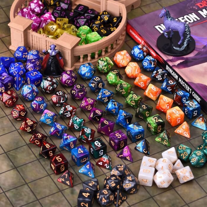 DND RPG Dice Sets 30 x 7 Polyhedral Dice (210pcs) for Dungeons and Dragons Tabletop Role Playing Adventure Games, with a Large Drawstring Bag - Image 4
