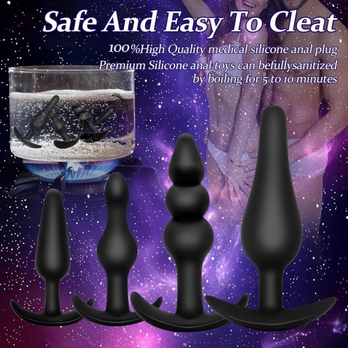 Silicone Anal Plug Set 5 PCS Training Kit Butt Plug Anus from Beginners to Advanced Player for Comfortable Long-Term Wear, Sex Toys for Couples - Image 5