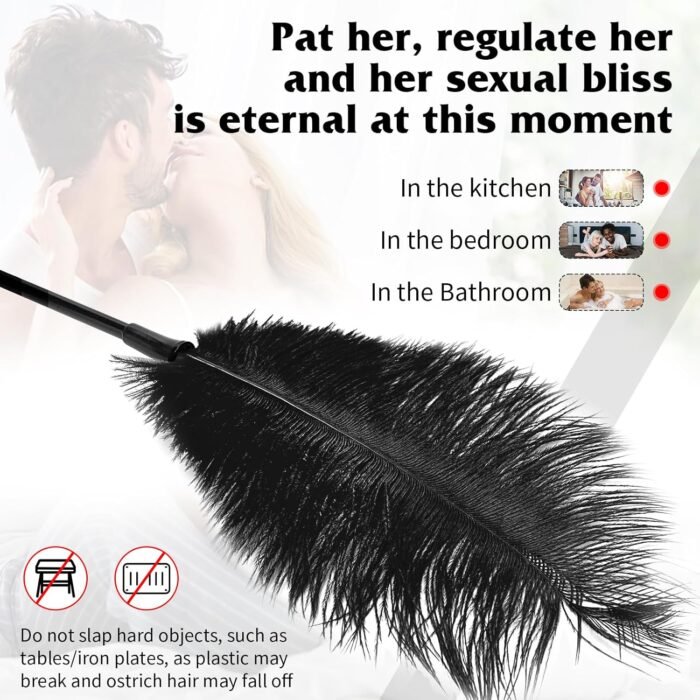 Sex Toys Feather Lovers Flirt Feather Teaser Stick Alternative Toy Sex Foreplay Supplies (Black) - Image 3