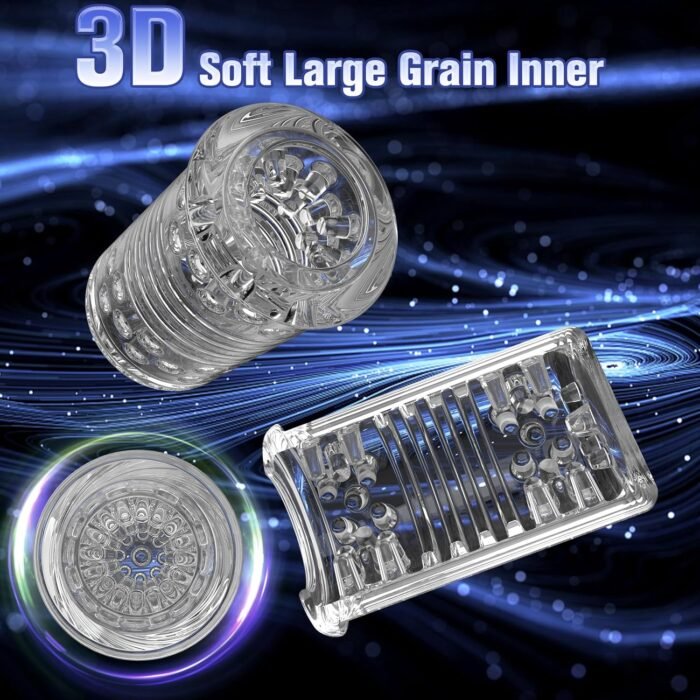 Adult Sex Toys Male Masturbator, Automatic Male Sex Toys for Men with 7 Vibrator & 3 Thrusting Modes, Male Masturbator with 3D Large Particle Inner, Adult Toys for Men (Black) - Image 4