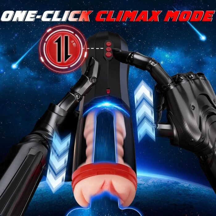 Automatic Male Masturbator Cup with Real Pussy, Pocket Pussy Stroker with 5 Thrusting&10 Vibration, Hands Free Male Sex Toy Adult Toys for Men - Image 5