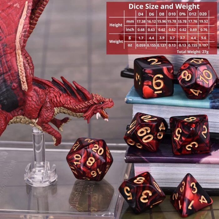 DND RPG Dice Sets 30 x 7 Polyhedral Dice (210pcs) for Dungeons and Dragons Tabletop Role Playing Adventure Games, with a Large Drawstring Bag - Image 5
