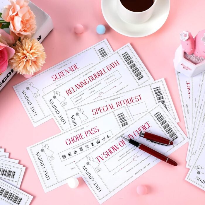 Zonon 20 Pieces Valentine‘s Day Love Coupon Cards for Sweet Couple, Husband, Wife, Boyfriend or Girlfriend Romantic Gift for Wedding, Anniversary or Birthday, 20 Designs - Image 5