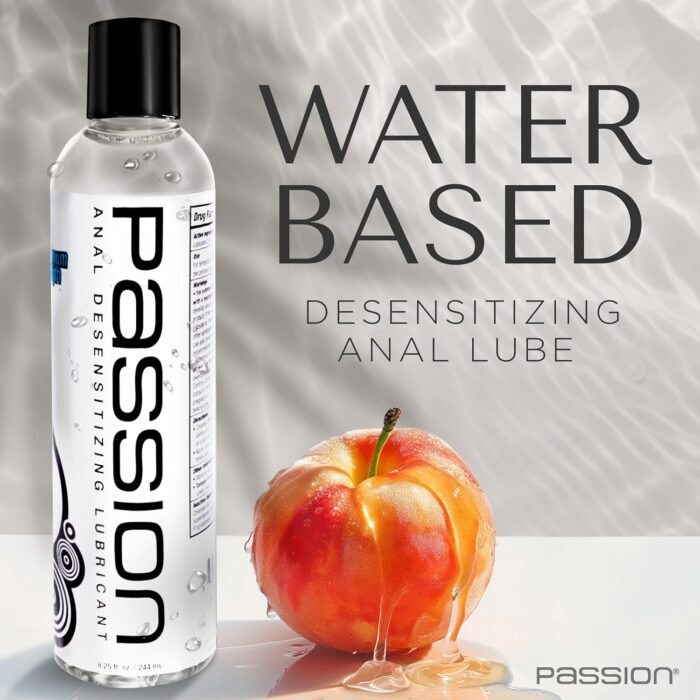 Passion Anal Desensitizing Lube, 8.25 Fl Oz - Maximum StrengthNatural Water-Based Lubricant for Comfortable Use, Long-Lasting Formula, Non-Staining & Easy to Clean - Image 2