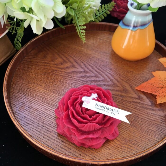 4 Pcs Low Temperature Candles Red Peony Flower Shaped Scented Candles Adult Low Heat Body Safe Candles Wax Play - Image 5