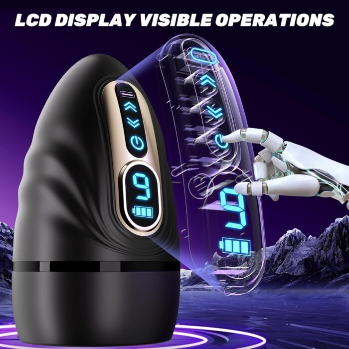 Male Masturbator Sex Toys for Men - SYDOWARDAL Penis Trainer Male Vibrator 2IN1 APP Control, Mouth-Wrapped Penis Vibrator Adult Toys with Heating Rod, LCD, Pocket Pussy Stroker Adult Sex Toys & Games - Image 7