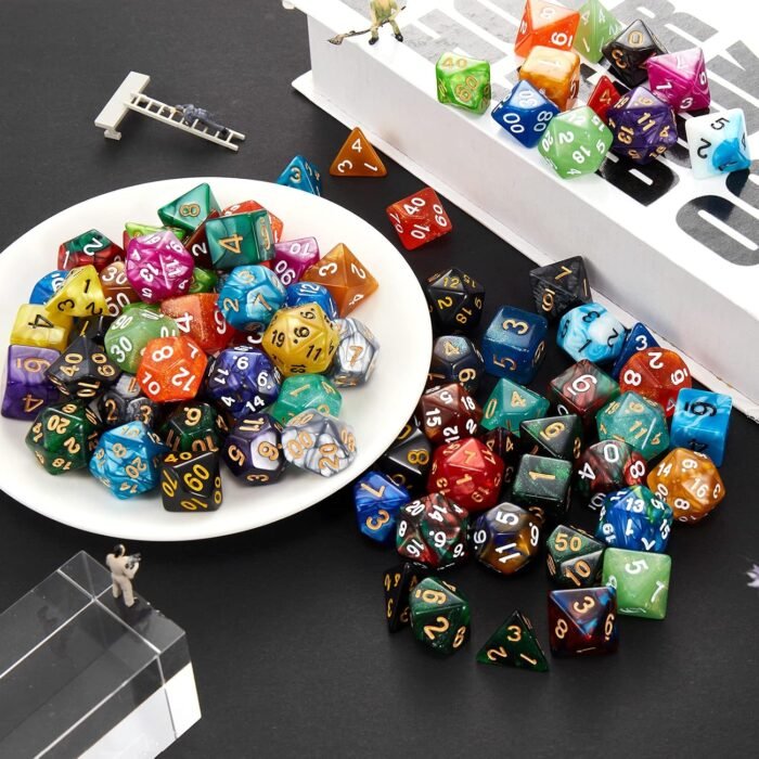 Coyeekn DND Dice Set, 25 x 7 (175 Pieces) Polyhedron Dice 25 Colors Dice for Dungeons and Dragons Tabletop Role-Playing Games with 1 Large Flannel Bag - Image 4