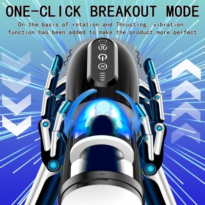Automatic Male Masturbator Penis Pump - Sex Toys for Men Upgrade with 10 Rotating Thrusting & 10 Vibration Modes, Visual Window & Hands Free Suction Base, Mens Sex Toys Pumps & Enlargers (Black) - Image 6