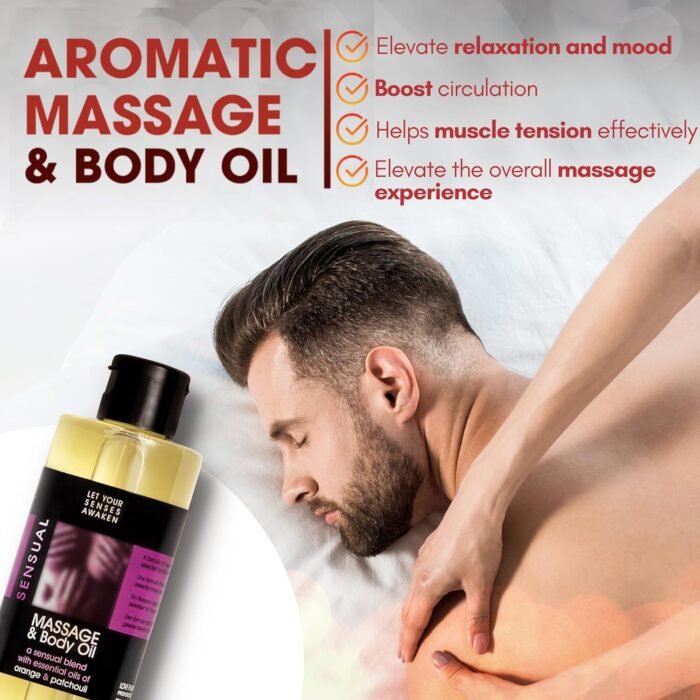 Set of Massage Oil for Sore Muscles and Massage Oil Candle for Pure Relaxation - Vegan Massage and Body Oils for Massage Therapy with Essential Oils 6.76 oz Each - Image 3