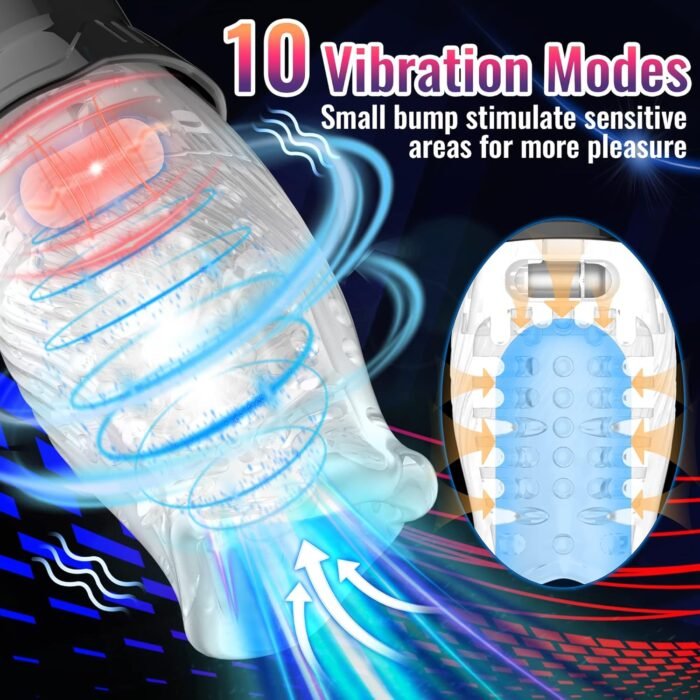 Sex Toys for Men Automatic Male Masturbator, Male Sex Toys Masturbators Cup with 5 Two-Way Rotating & 10 Vibrating Modes, Adult Toys Electric Pocket Pussy Male Stroker Blowjobsex Machine for Men - Image 3