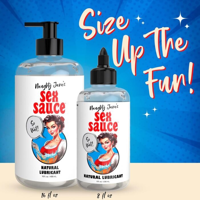 Naughty Jane's Sex Sauce Natural Lubricant for Beginners, Men, Women, & Couples. Multi-Use Lubricant and Toy Compatible. Easy to Clean, Body-Safe and Unscented. 1 Piece, Clear - 8oz. - Image 6