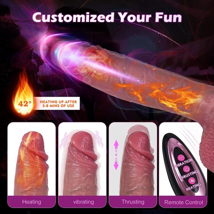 10 Inch Realistic Big Dildo Sex Toys, Large Lifelike Vibrating Dildos with Heating & 9 Vibrations 3 Thrusts for Anal G Spot Stimulation, Strap on G Spot Penis for Advanced Women Men Couple Sexual - Image 3