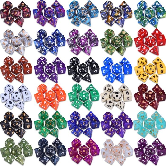 DND Dice Sets 30 x 7 (210pcs) Polyhedral RPG Dice for Dungeons and Dragons Tabletop Role Playing Adventure Games, with a Large Drawstring Bag - Image 3