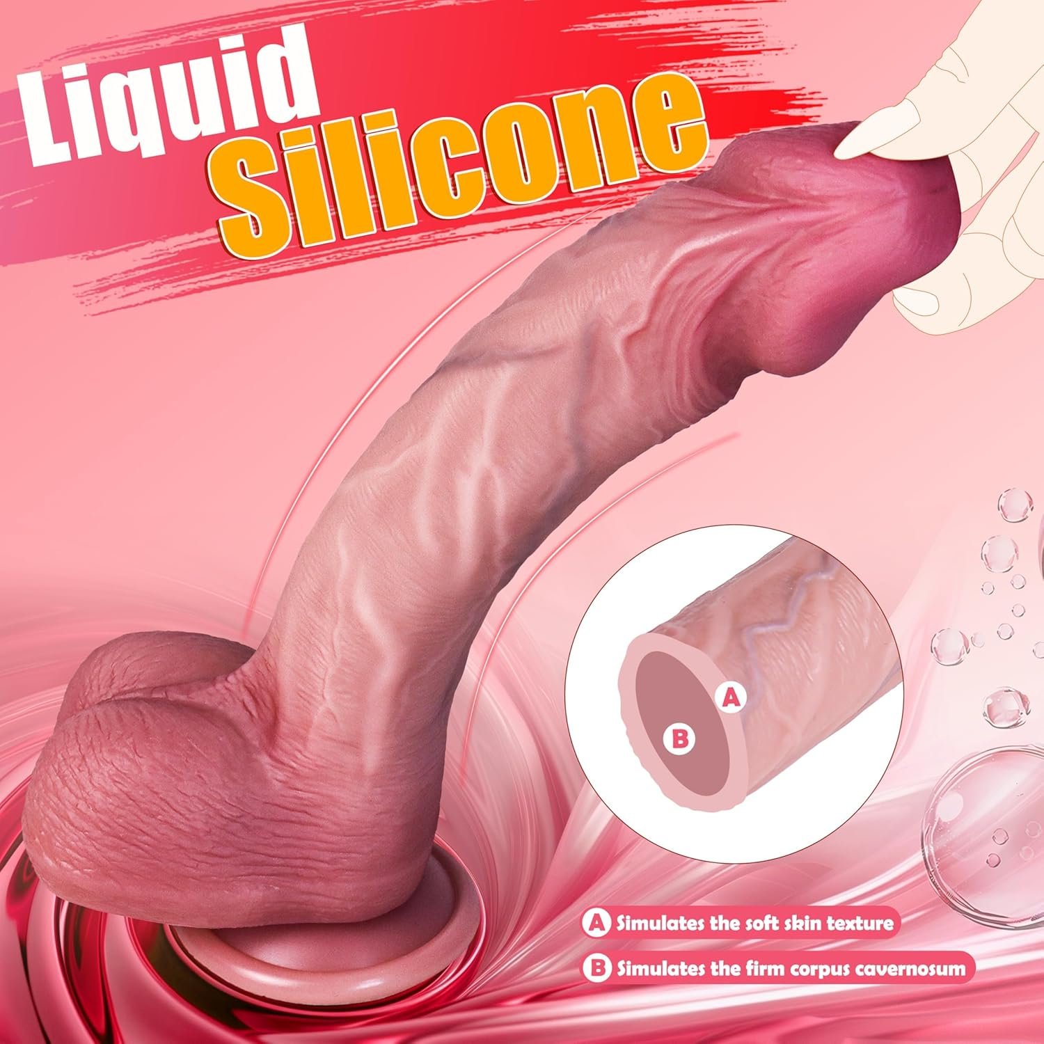 10 inch Big Dildo Realistic Thick Huge Dildos Sex Toys for Women, Lifelike Giant Strap Dildo for G Spot Anal Play with Suction Cup, 5.4" Girth Liquid Silicone Penis Adult Toys for Men Gay Couples - Image 6