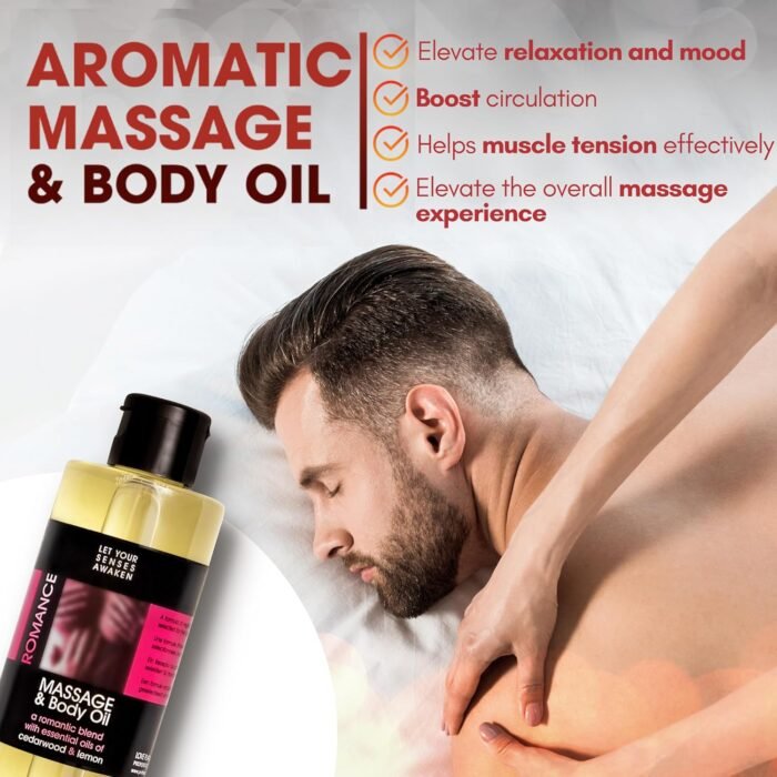 Set of Massage Oil for Sore Muscles and Massage Oil Candle for Pure Relaxation - Vegan Massage and Body Oils for Massage Therapy with Essential Oils 6.76 oz Each - Image 3