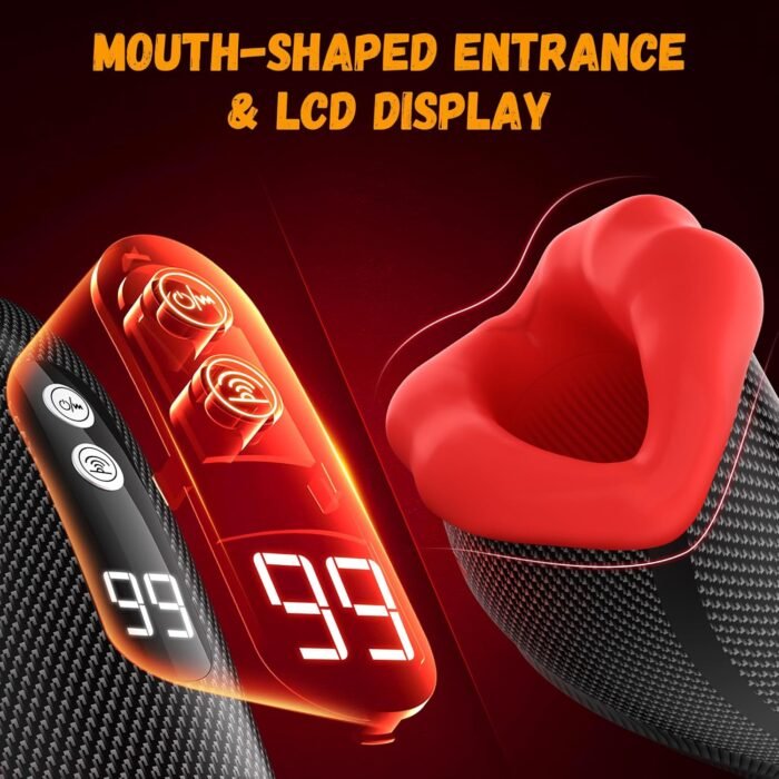 Male Sex Toys for Men - Male Masturbator Deep Throat-Mouth 360° Wrapped 9 Tapping & Vibrating Male Vibrator Penis Pump APP Control LCD Mens Sex Machine Stroker Jiworb Adult Sex Toys & Game - Image 6
