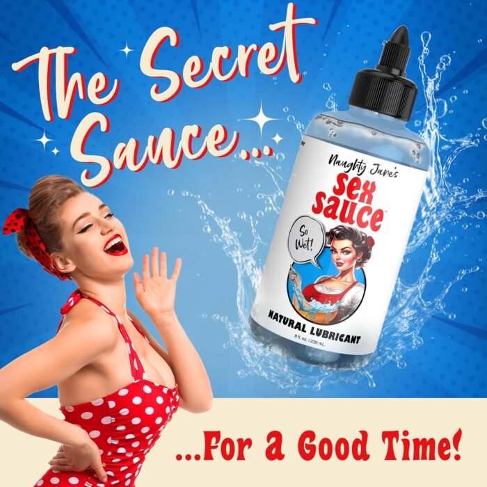 Naughty Jane's Sex Sauce Natural Lubricant for Beginners, Men, Women, & Couples. Multi-Use Lubricant and Toy Compatible. Easy to Clean, Body-Safe and Unscented. 1 Piece, Clear - 8oz. - Image 3
