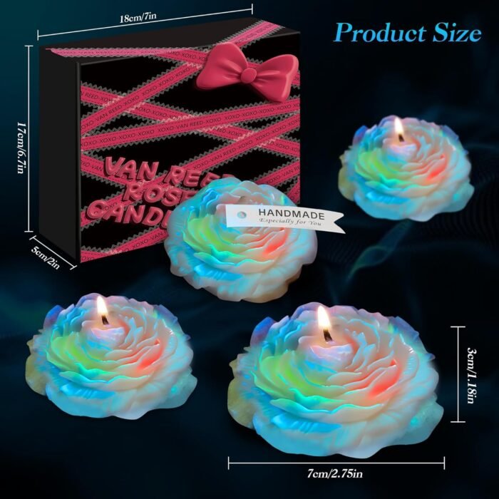 4PCS Low Temperature Candle, Low Heat Body Safe Candles Wax Play, Romantic Wax Play Candles, Flower Shaped Scented Candle for Couples(3.1 Inch, Fluorescence) - Image 5