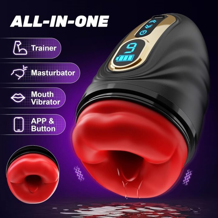 Male Masturbator Sex Toys for Men - SYDOWARDAL Penis Trainer Male Vibrator 2IN1 APP Control, Mouth-Wrapped Penis Vibrator Adult Toys with Heating Rod, LCD, Pocket Pussy Stroker Adult Sex Toys & Games - Image 2