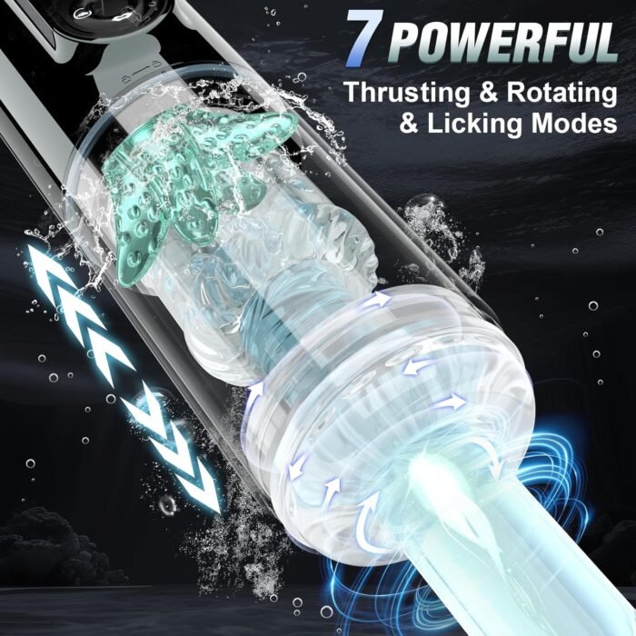 Automatic Male Masturbator Sex Toys for Men, Male Sex Toys Penis Pump with 7 Sucking & Vibrating & Thrusting & Rotating & Licking, Mens Sex Toy Adult Toys Blowjob Sex Machine Pocket Pussy Stroker - Image 4