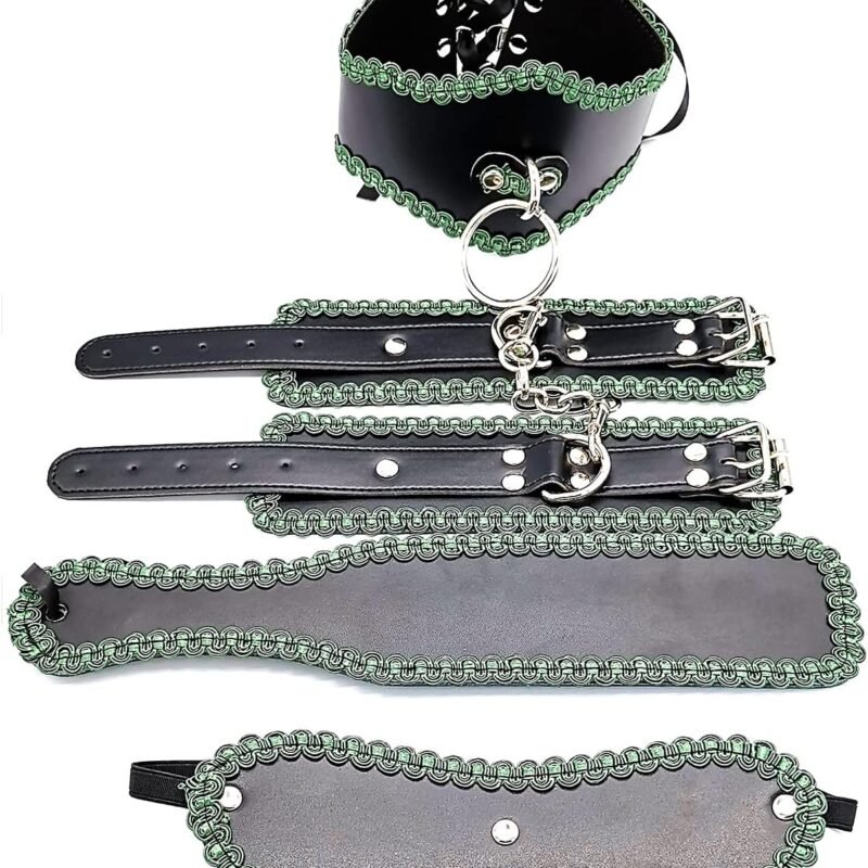 RZY Blind-Folds Sex-Restraining-Set for Women Bondage Kit Hand Pat, Blindfold and Handcuffs for Sex Play Bondage Rope Sex Toys for Couples, Handcuffs Collar Sex Mask SM Role-Playing Toys