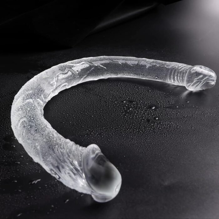 13 Inch Clear Long Double-Ended Dildo Flexible Realistic Dildos for Anal Play,Glass Soft Penis G-spot Stimulator Adult Sex Toys for Women Lesbians (Middle) - Image 3