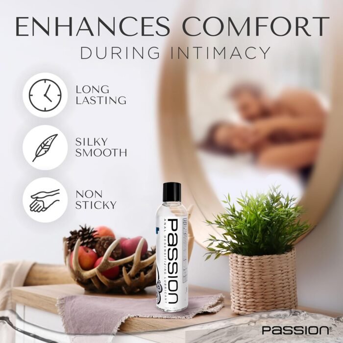 Passion Anal Desensitizing Lube, 8.25 Fl Oz - Maximum StrengthNatural Water-Based Lubricant for Comfortable Use, Long-Lasting Formula, Non-Staining & Easy to Clean - Image 3