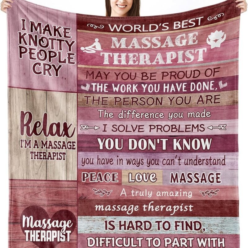 Massage Therapist Blankets & Gifts for Women - Therapeutic Massage Awareness Day, Christmas Throw Blankets 60"X 50"