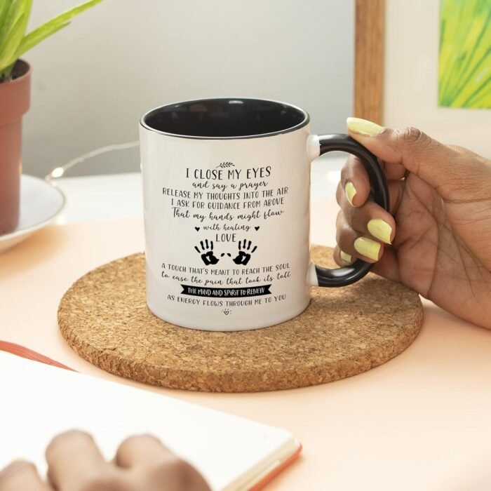 YouNique Designs Massage Therapist Coffee Mug, 11 Ounces, Masseuse Gifts, Massage Therapist Gifts For Women (Black Handle) - Image 5