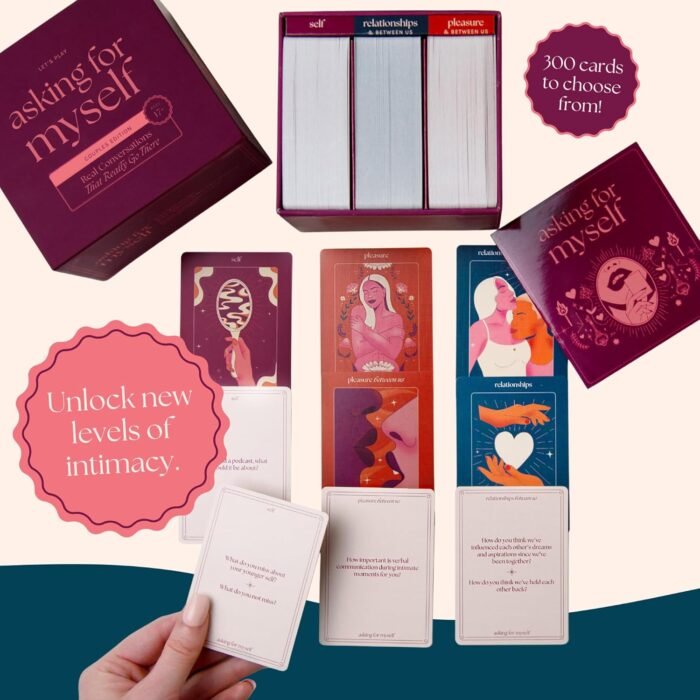 Asking for Myself Couples Game – 300 Conversation Cards for Deep Connection & Spicy Date Nights – Romantic Gift for Relationships, Anniversaries & Everyday Intimacy - Image 3