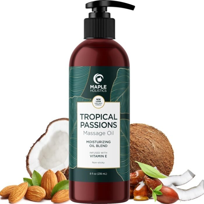 Scented Sensual Massage Oil for Couples - Tropical and Vanilla Full Body Massage Oils with Jojoba Coconut and Sweet Almond Oil with Sweet Aromas for Special Moments - Non GMO Gluten Free and Vegan - Image 2