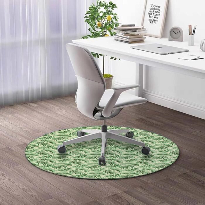 RevoLue Round Rug 2 FT Exotic Office Chair Mat Dark Olive Green Desk Chair Mat for Rolling Chair Chair Mat for Hardwood Floor & Tile Floor