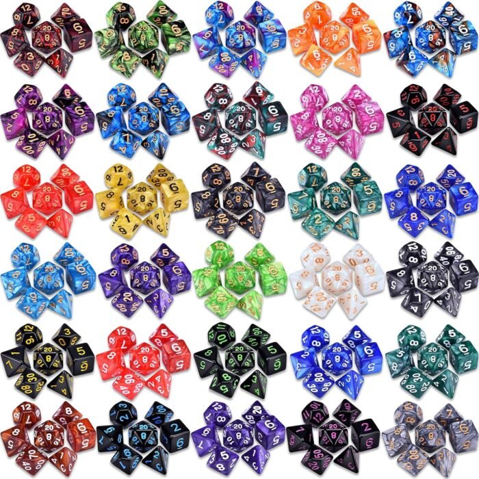DND RPG Dice Sets 30 x 7 Polyhedral Dice (210pcs) for Dungeons and Dragons Tabletop Role Playing Adventure Games, with a Large Drawstring Bag - Image 3