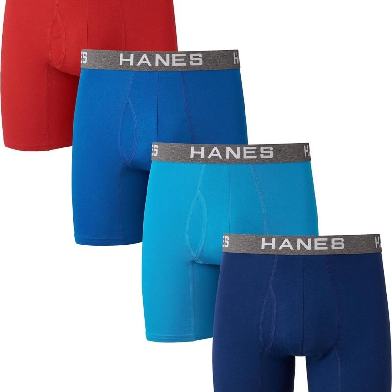 Hanes Men's Comfort Flex Fit Boxer Briefs, Ultra Soft Cotton Modal Blend Underwear, 4-pack