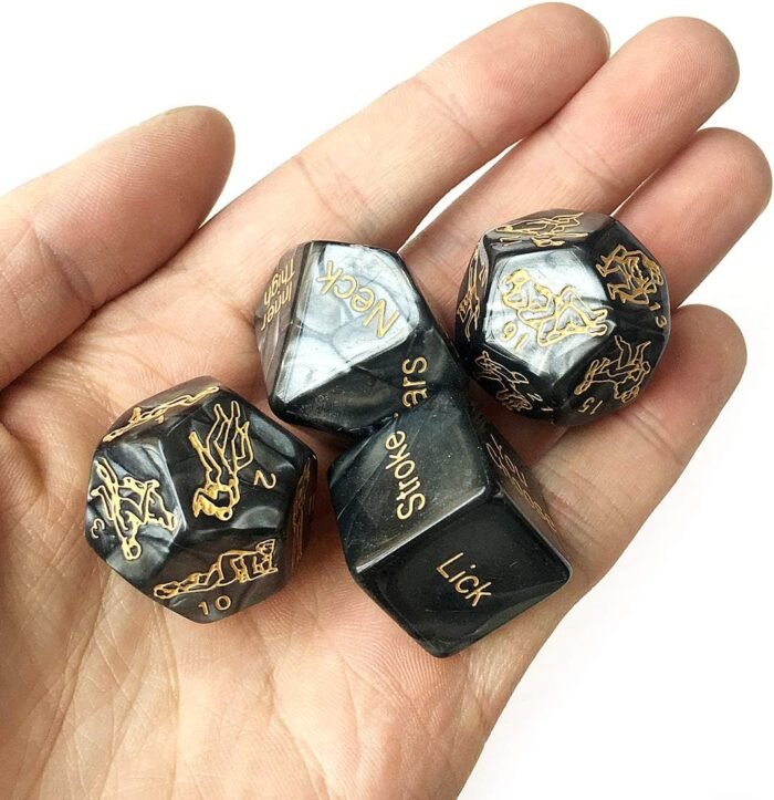 2025 Upgraded 4Pcs Black Sex Dice Set for Couples Naughty Sex Dice for Couples Game Dice Games for Adults Party Bedroom Sweater JSD12