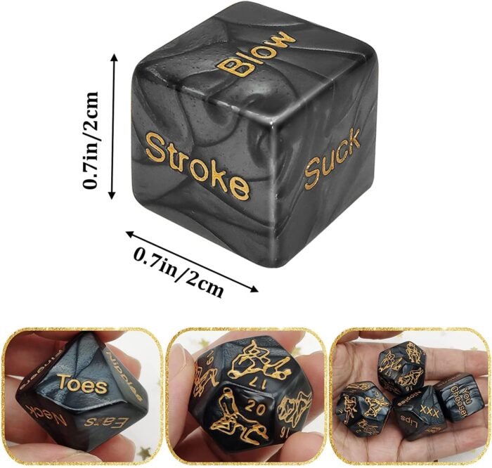 2025 Upgraded 4Pcs Black Sex Dice Set for Couples Naughty Sex Dice for Couples Game Dice Games for Adults Party Bedroom Sweater JSD12 - Image 6