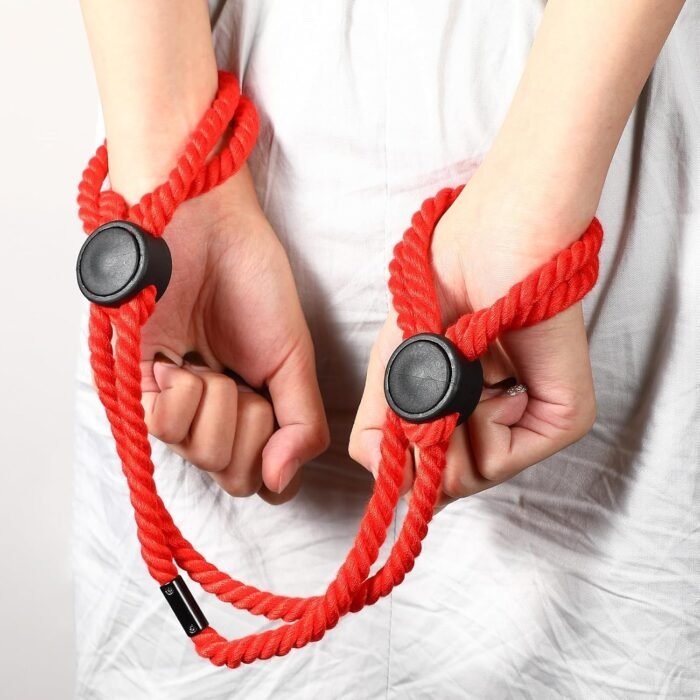 Bondage Rope Kit Restraints Tape with Cuffs & Collar BDSM Restraints Bondage Thigh Sling Bondaged Rope Cord & Rope Leg Spreader Bar for Bedroom Soft Handcuff Toys Women Bondaged Kit Sweatshirt B4 - Image 3
