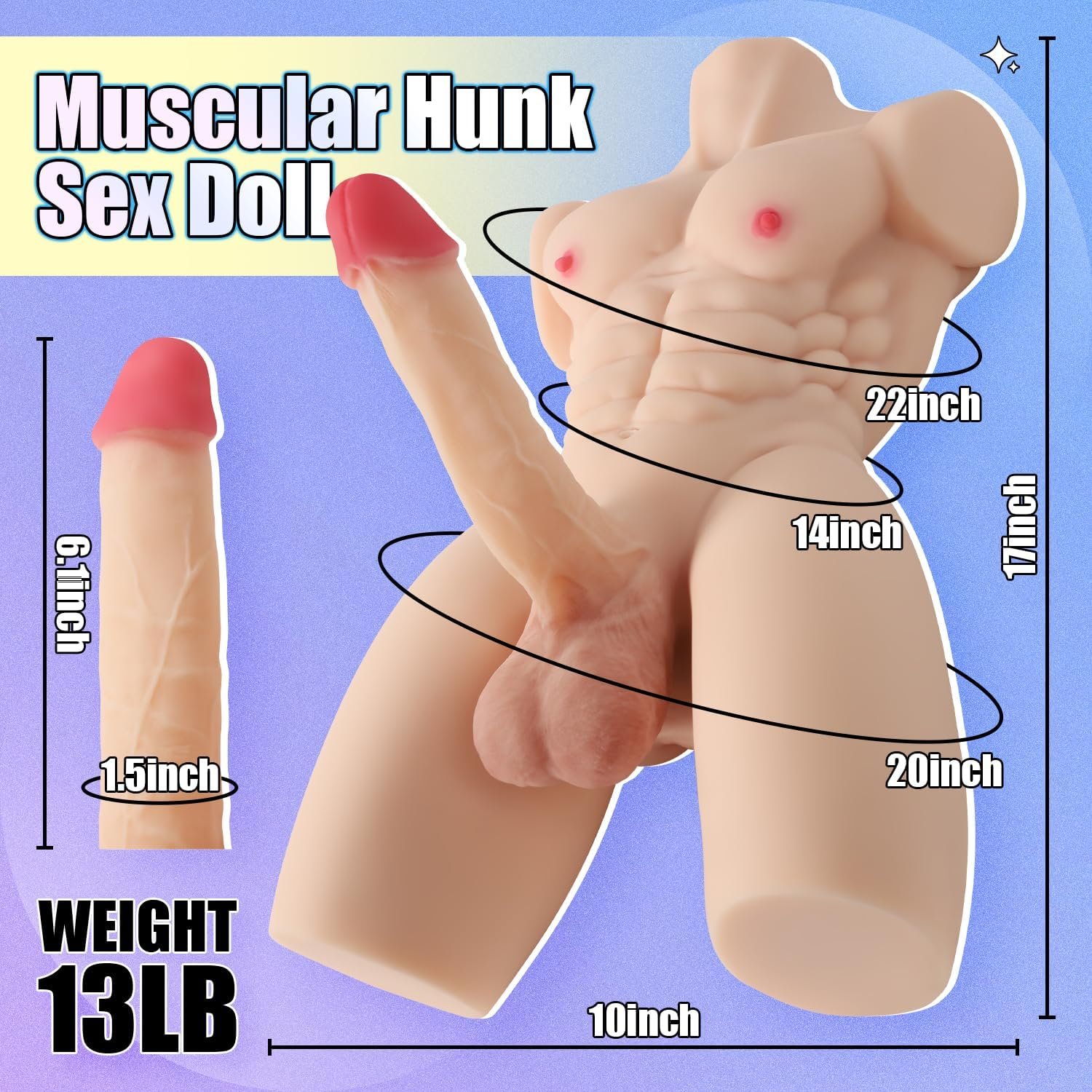 Shemale Torso Sex Doll Male Masturbator with Realistic Dildo and Tight Anal, 13LB Realistic Butt masturbator with Tight Cheeks, Adult Unisex Sex Toy for Men Masturbation - Image 2
