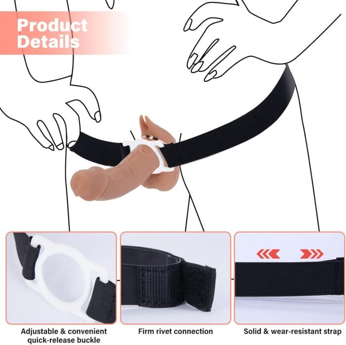Elasticity Strap for All Size Strapless Dildo Vibrator, Velcro strap For Double-end Dildo, Plastic Ring for strap On Dildo, Adult Sex Toys for Female Women Lesbian(Without dildo) - Image 3