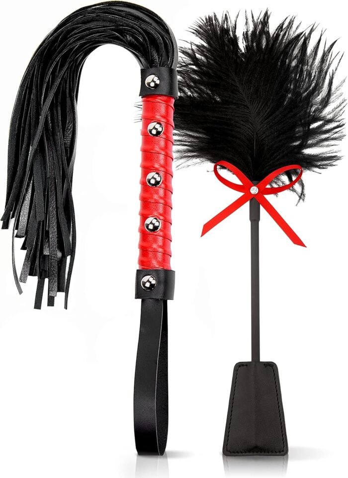 18" Sex Whip BDSM Feather Tickler Bondage Whip