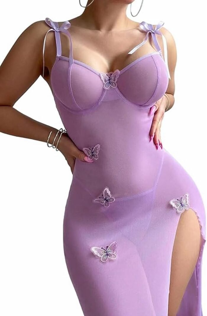 Women Sexy Lingerie Mesh Sleepwear See Through Nighty Babydoll Night Dress Nightwear Split Underwire Nightgown - Image 3