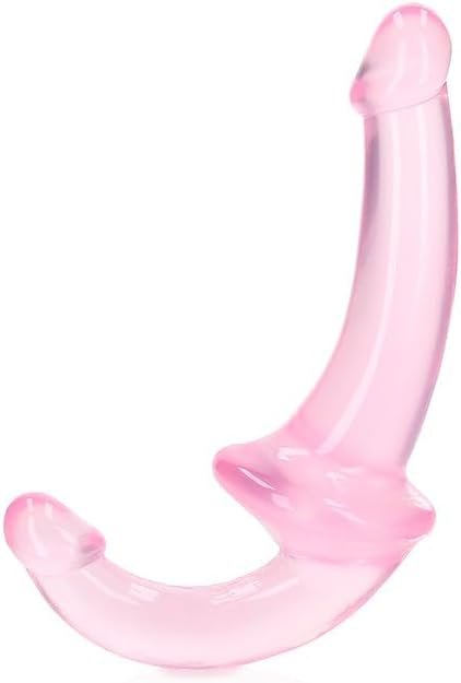 RealRock Crystal Clear 6 in. Strapless Strap-On Dildo Pink