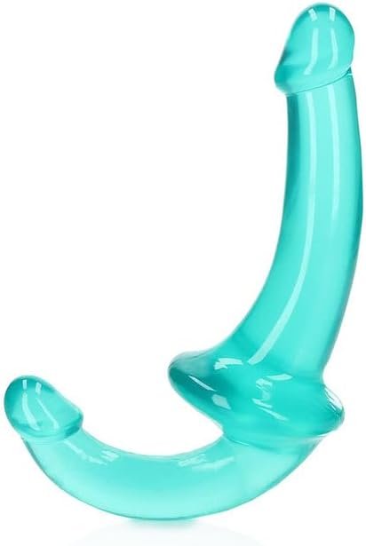 ASK GRANDPA GOURMET COFFEES RealRock Crystal Clear 6 in. Strapless Strap-On Dildo Turquoise, One-Size