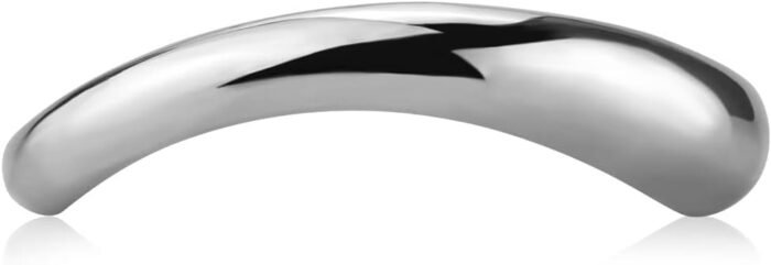 Male Penis Cock Ring Smooth Arc Ring Delay Ring Stainless Steel Scrotum Ball Stretcher Weights Pleasure Enhancing Sex Toys Romi (1.92 Inch) - Image 4