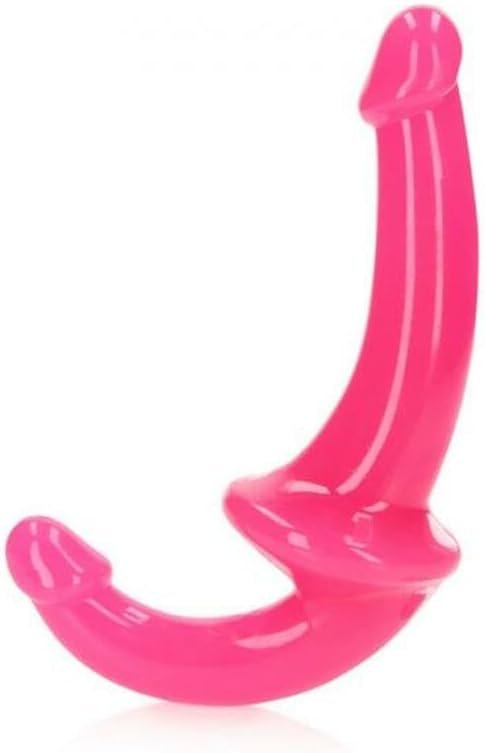 Realrock Glow in The Dark 6 in. Strapless Strap-on Dildo Neon Pink